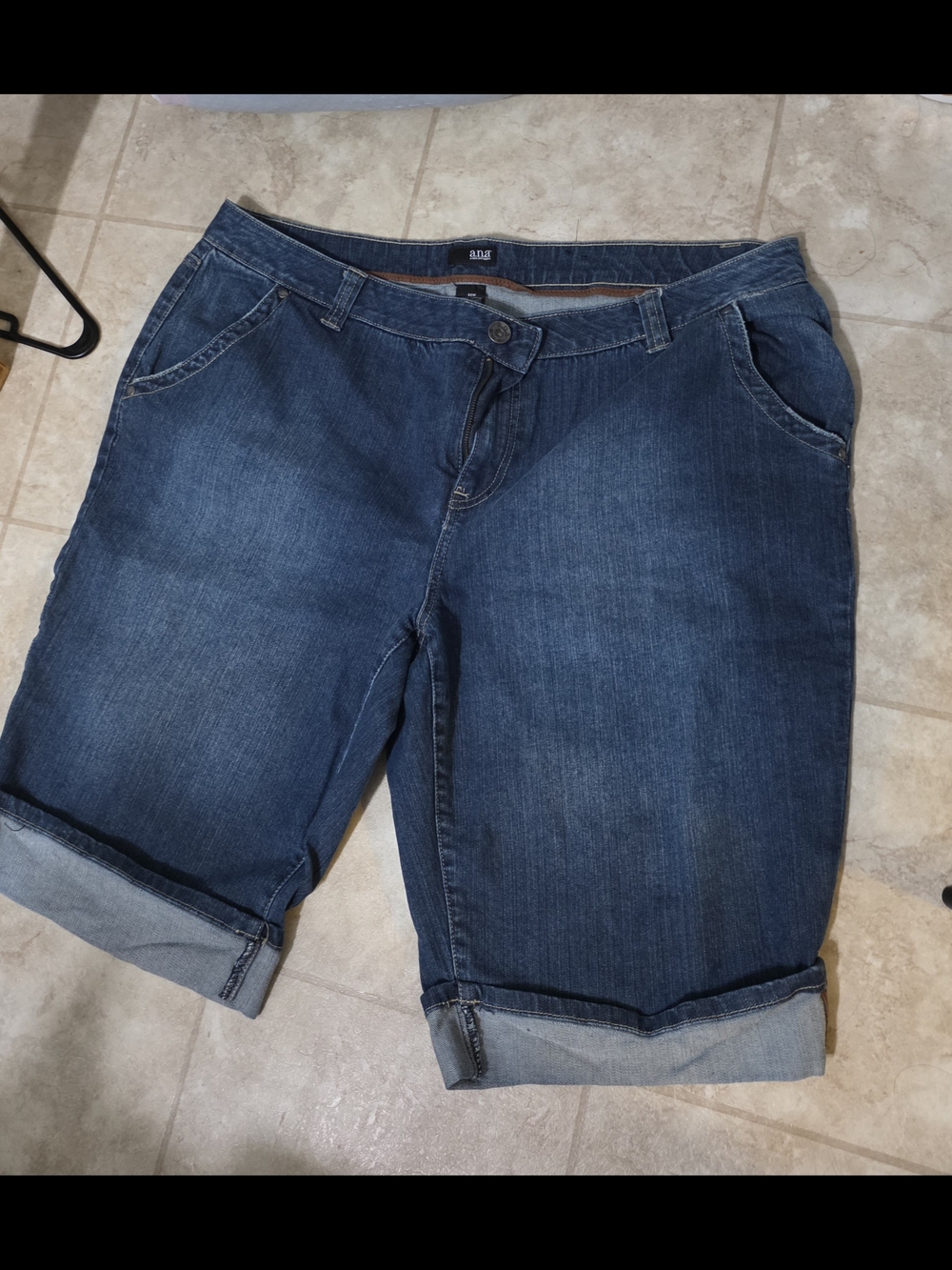 a.n.a Dark Indigo Denim Casual Shorts